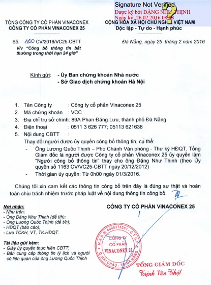 CBTT BẤT THƯỜNG VỀ THAY ĐỔI NGƯỜI UQCBTT