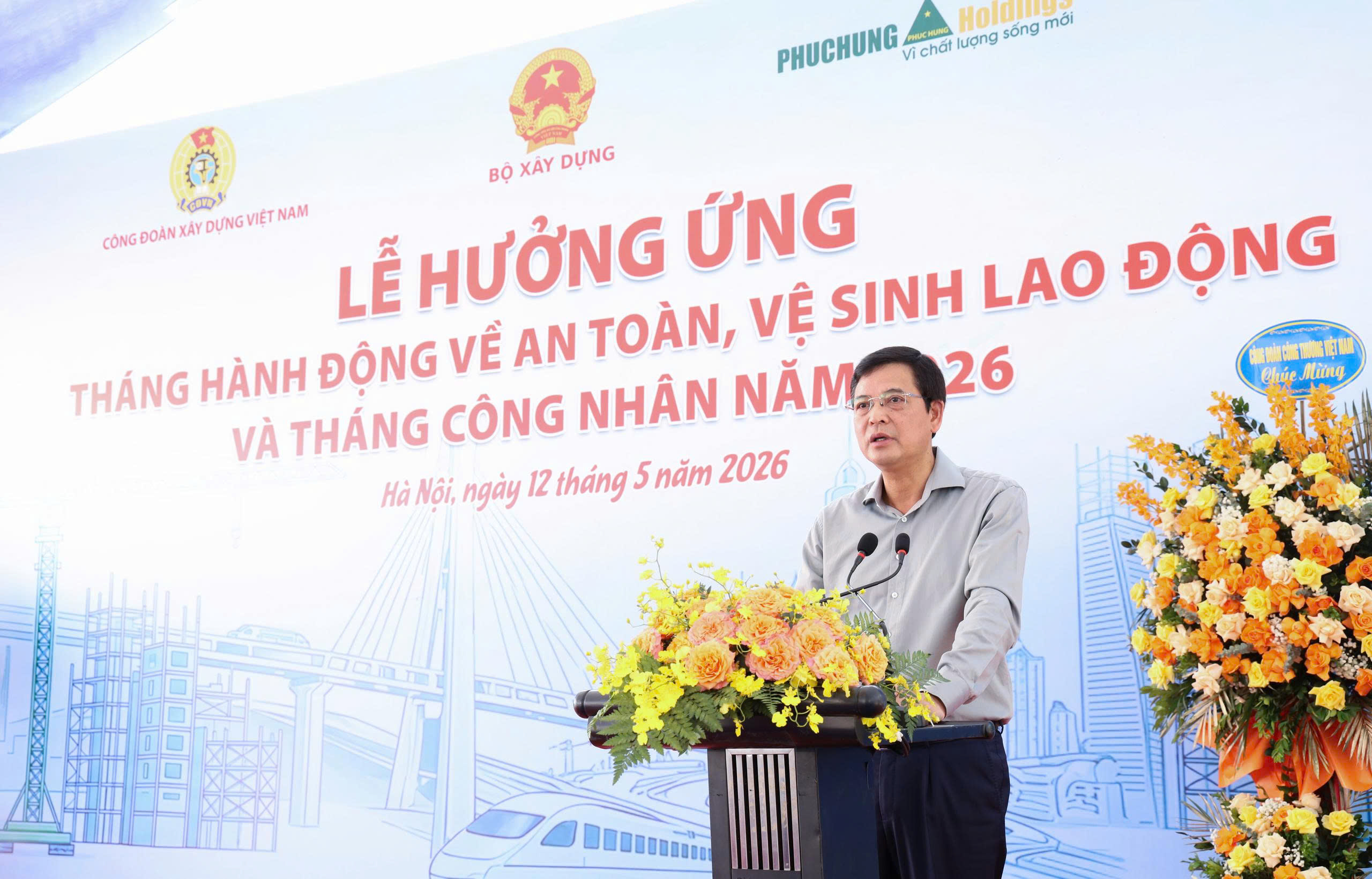 VINACONEX cùng Ngành xây dựng hưởng ứng tháng hành động về ATVSLĐ và tháng công nhân năm 2026