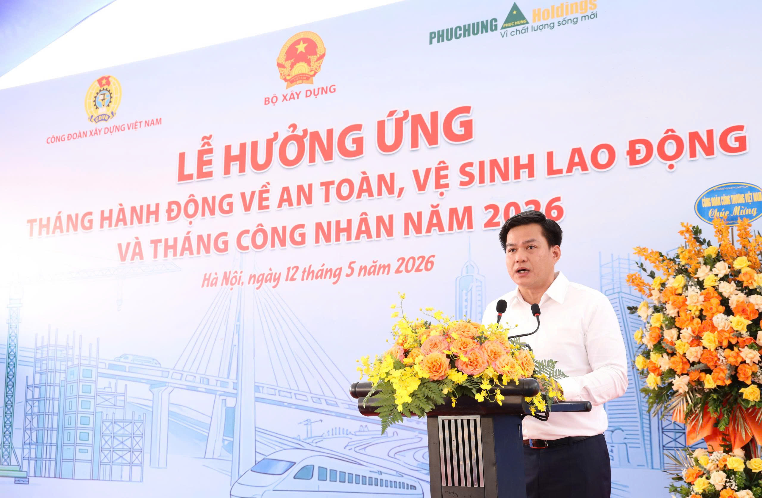 VINACONEX cùng Ngành xây dựng hưởng ứng tháng hành động về ATVSLĐ và tháng công nhân năm 2026