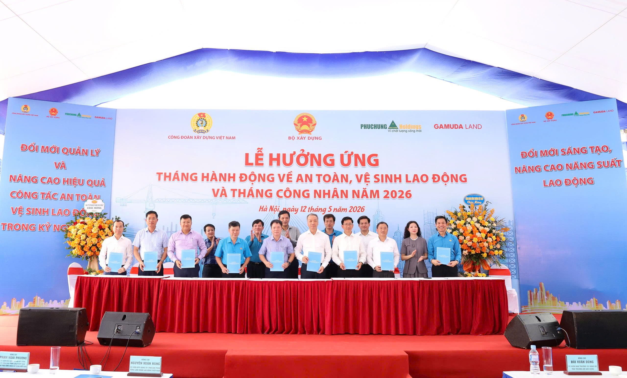 VINACONEX CÙNG NGÀNH XÂY DỰNG HƯỞNG ỨNG THÁNG HÀNH ĐỘNG VỀ ATVSLĐ VÀ THÁNG CÔNG NHÂN NĂM 2026